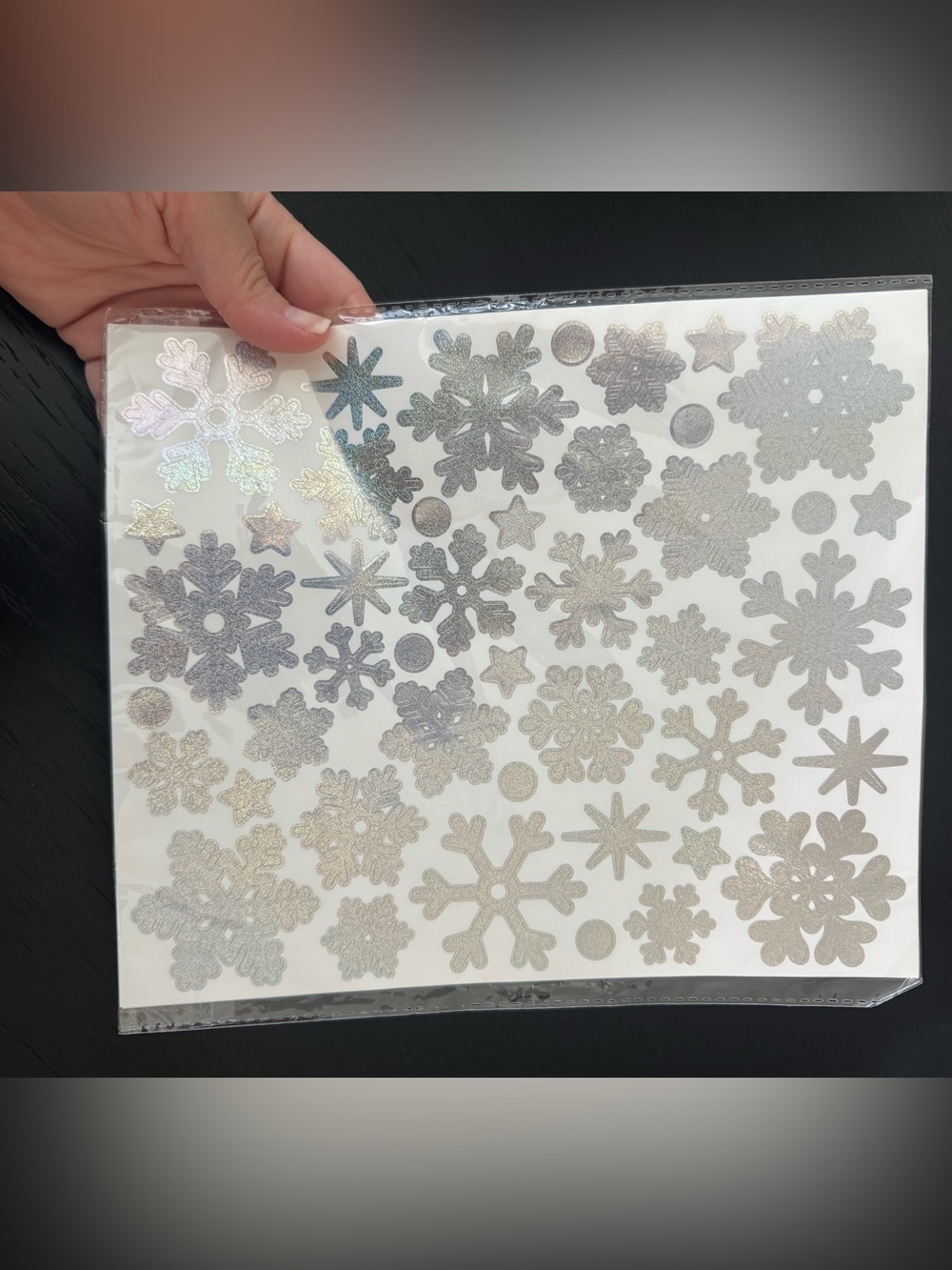 264pc Silver Glitter Snowflake Stickers Christmas Winter 6 Sheets Waterproof